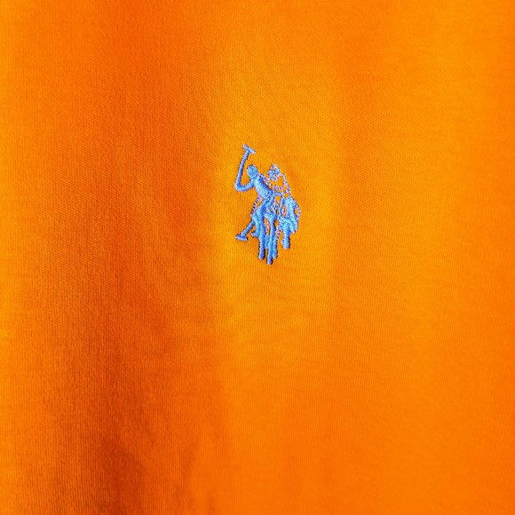 US Polo Assn Mens XXL 2X 100% Cotton Bright Orange Polo Short Sleeve Shirt Pony - Picture 6 of 15